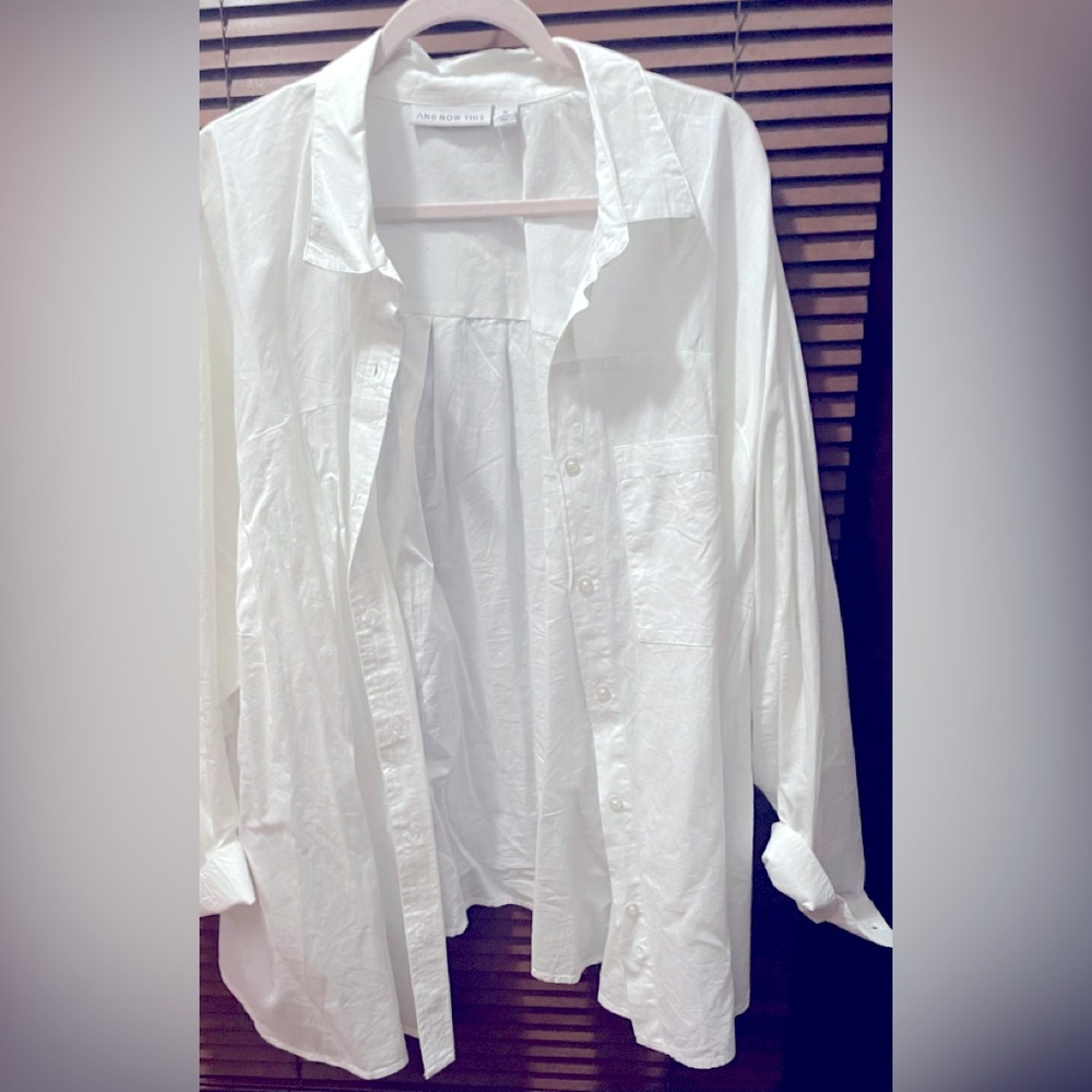 Crisp White Collared Shirt Plus Size